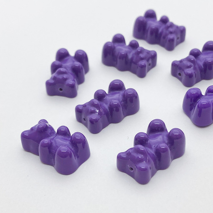 Подвеска Мишка, цвет фиолетовый непрозрачный, размер 17*11 мм, с отверстием под бейл, цена за 1 шт