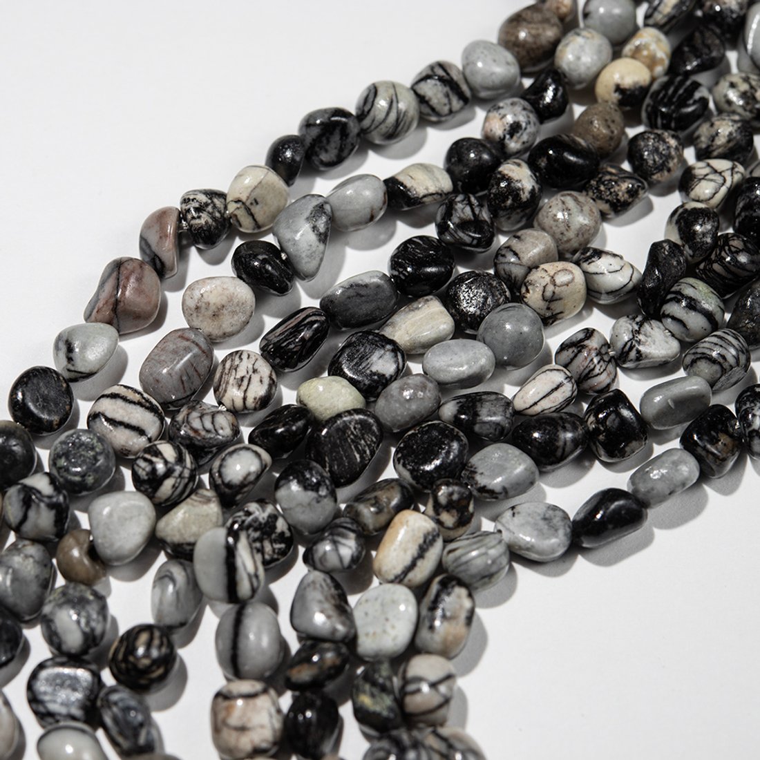 Яшма сетчатая натуральная, фриформ, 7-10мм