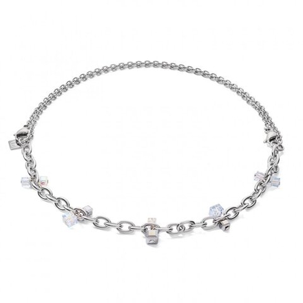 Колье-трансформер Coeur de Lion Crystal-Silver 5063/10-1817 цвет прозрачный