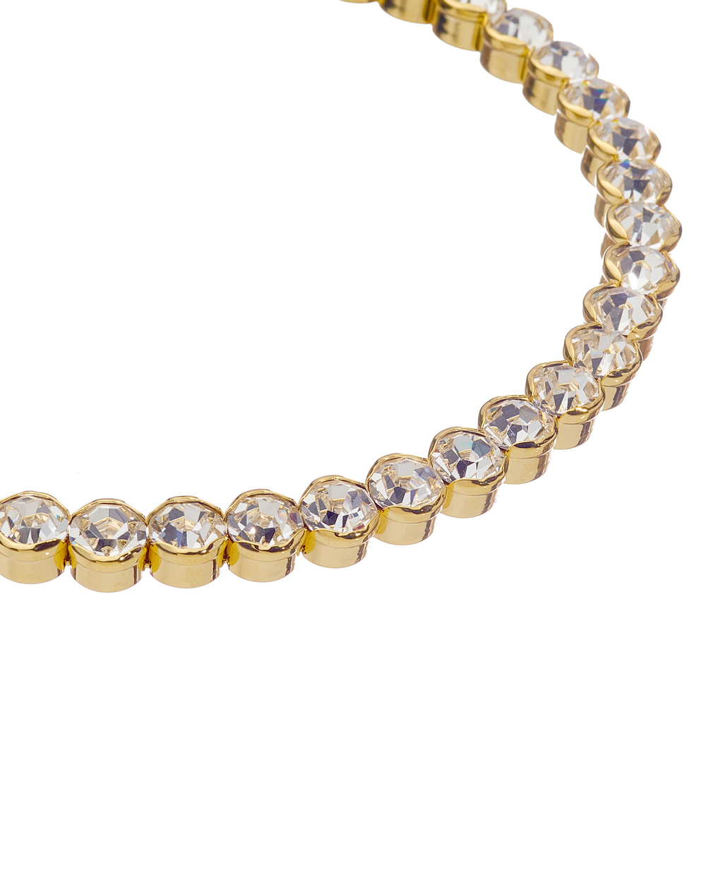 Колье чокер жесткая основа, крупные круглые камни, золото