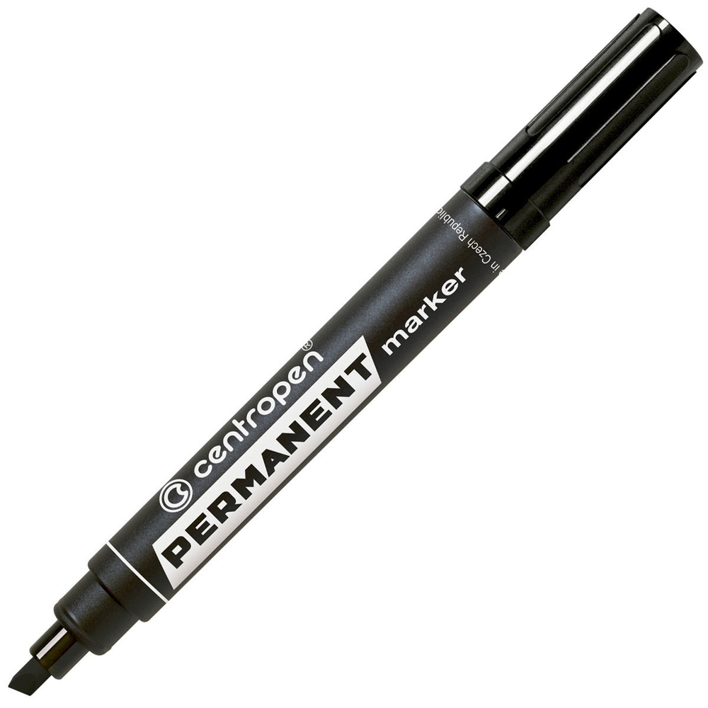 Маркер перманентный Centropen "8576", черный, скошенный, 1-4,6 мм, 8576