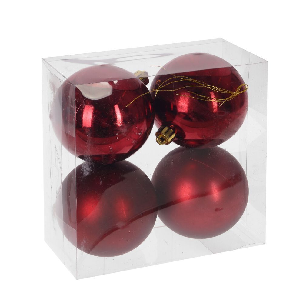 GAEM Набор из 4шт Украшение новогоднее Шар "Нежность", D8 см, L16 W8 H16 см