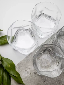 Набор изогнутых стаканов для виски, прозрачный, 300 мл, 6 шт