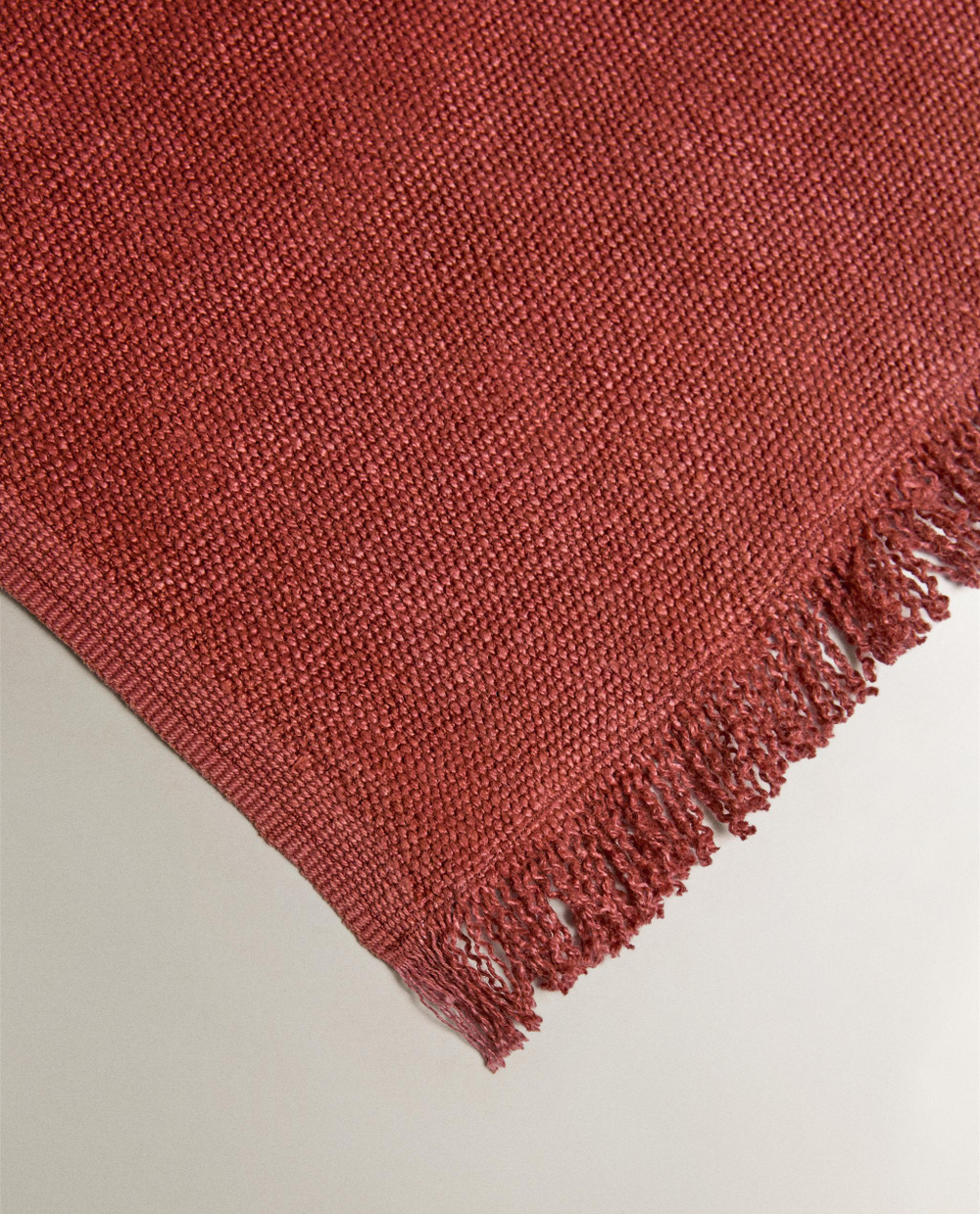 Zara Home плед из льна, терракотовый, 140x190 см