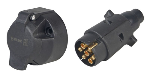 Разъем прицепа пластмассовый 7 конт. (вилка+розетка) (AIRLINE)
