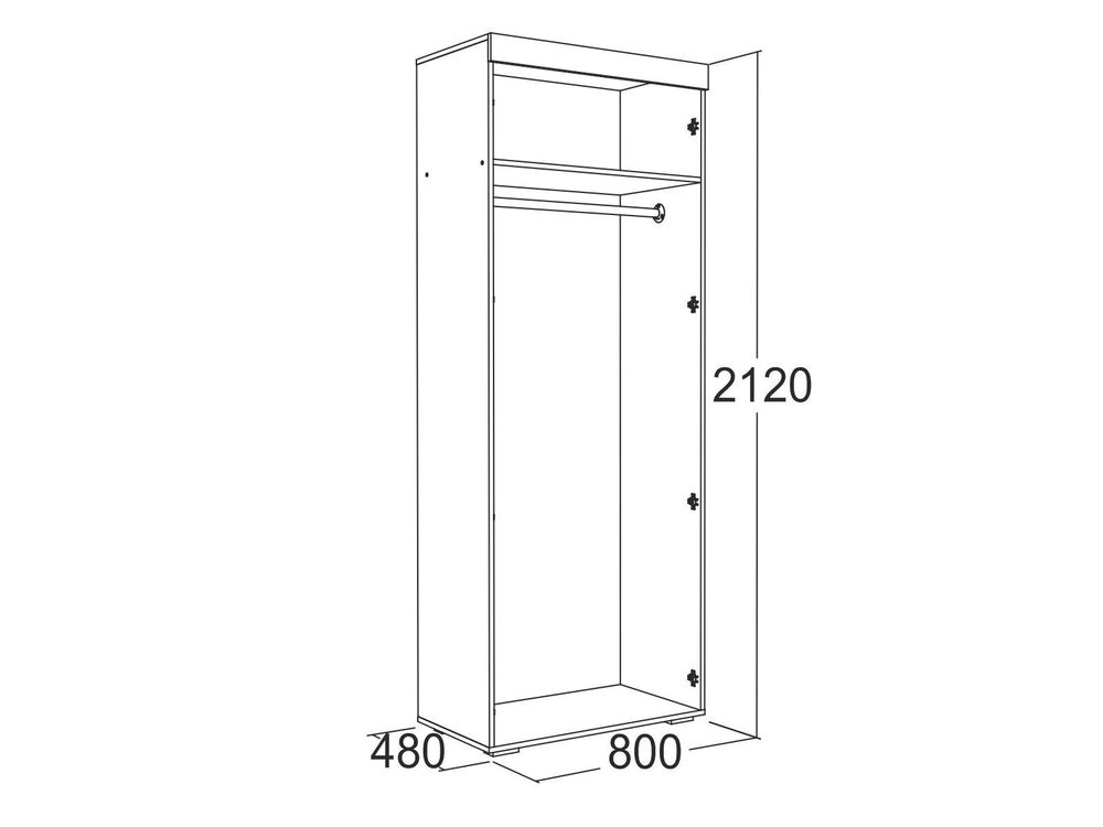 Ольга 19 Шкаф 2-х дв.для одежды