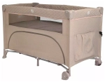 PITUSO Манеж-кровать Valencia, Beige/Бежевый,опуск.бортик, 2 уровня,лаз на молнии,125*65 см