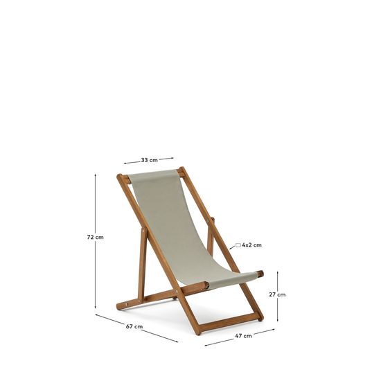 Adredna Детское складное кресло-шезлонг зеленого цвета из акации