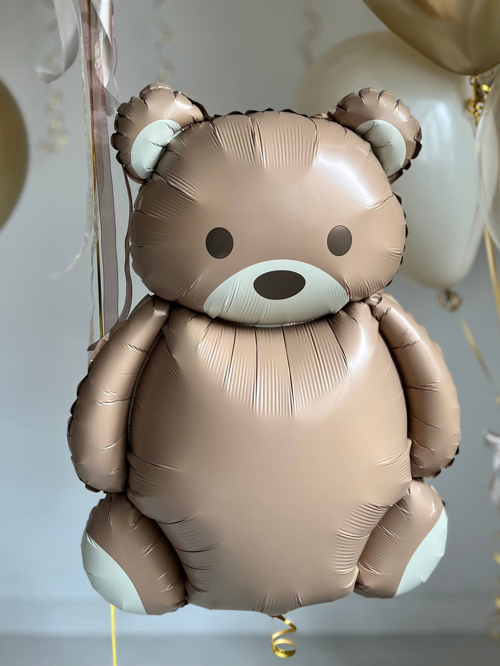 Воздушные шары стильные на выписку из роддома сына песок/золото №3720