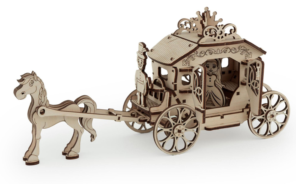 Конструктор 3D деревянный подвижный Lemmo Карета