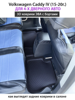 Автомобильные коврики ЭВА с бортами для Volkswagen Caddy IV (15-20г.) для 4-х и 5-ти дверного авто