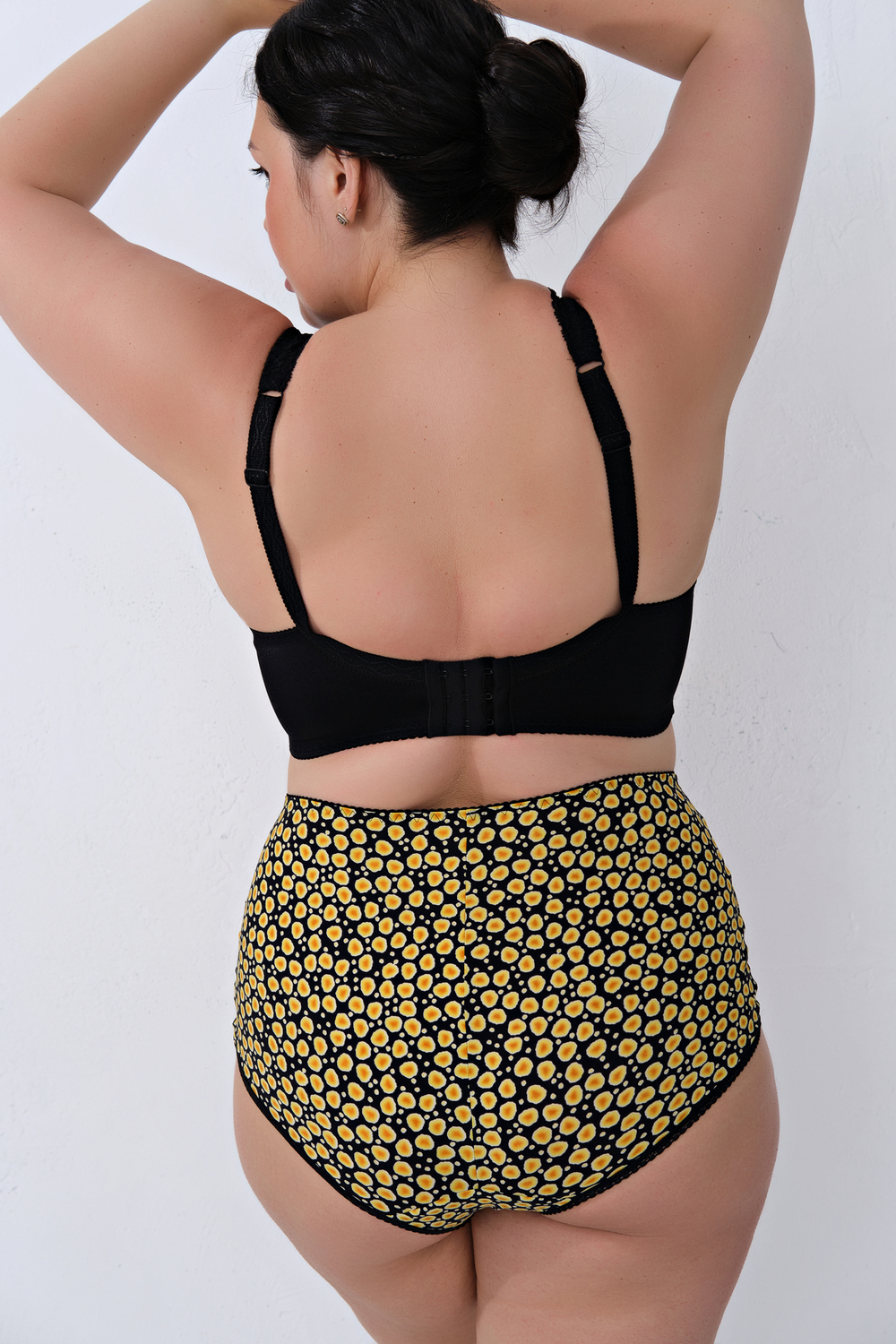 1112 бюстгальтер "Черный с желтым (камешки)"