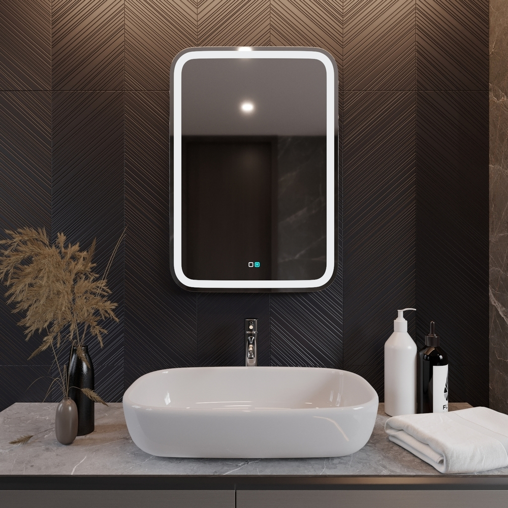 Зеркало MIXLINE "Мальта-2" 550*800 (ШВ) сенсорный выключатель, светодиодная подсветка + подогрев