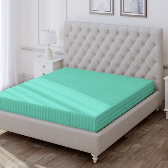 Простыня на резинке Mint , 200x200х30, страйп полисатин DOMTEKC