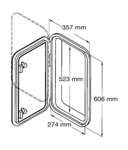 Люк смотровой 357 х 606 мм, белый