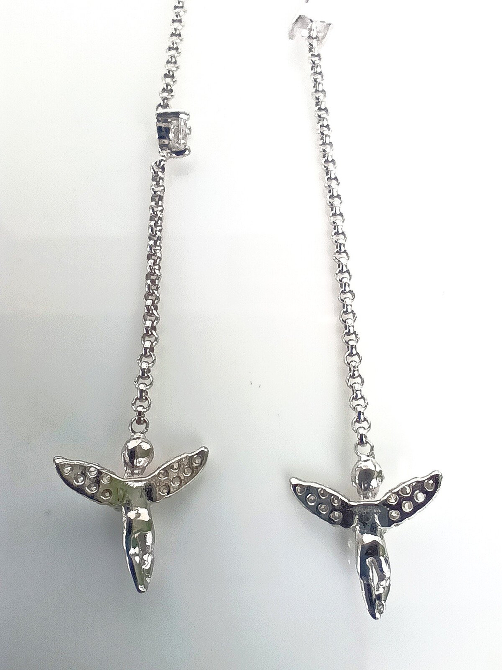 Серьги с подвесками Эстерелла, серебро 925*, родирование/Ф