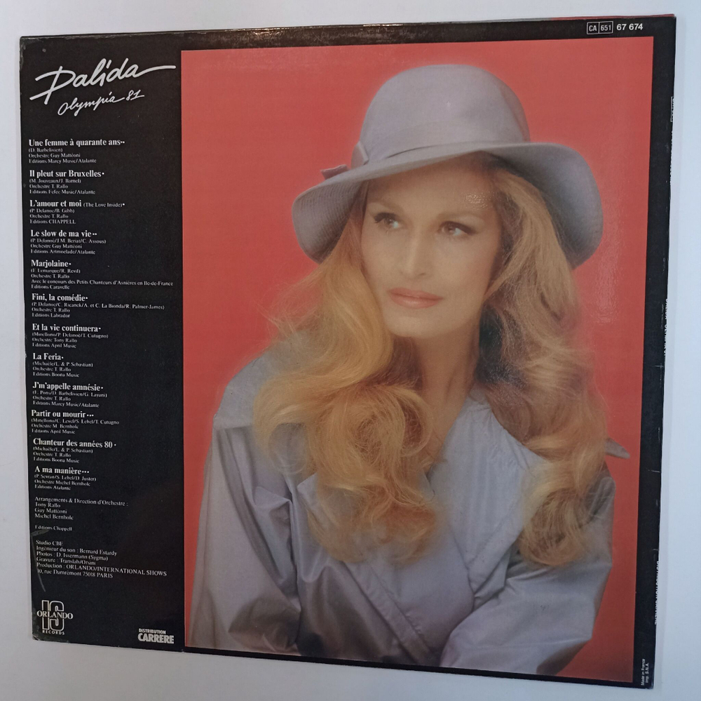 Винтажная виниловая пластинка LP Dalida Olympia 81 (France 1981)