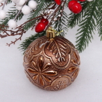 Новогодние шары 8 см (набор 24 шт) «Фактурный микс», шоколад