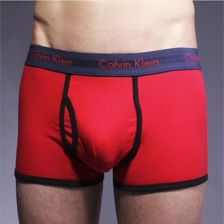 Мужские трусы боксеры красные с чёрной резинкой Calvin Klein 365 Boxer Red black