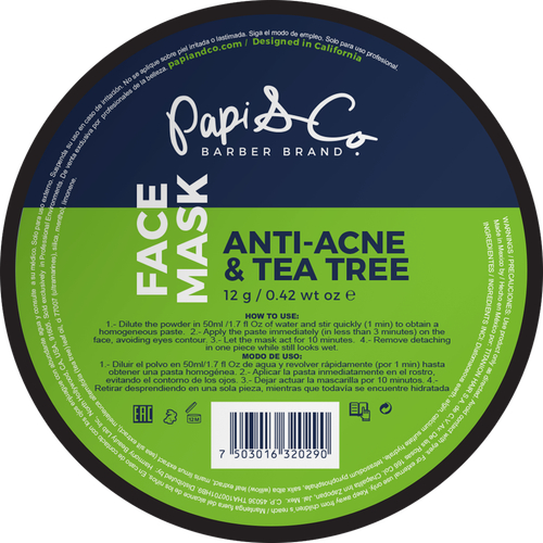 Papi & Co FACE MASK ANTI ACNE & TEA TREE - Маска для проблемной кожи лица с чайным деревом 12г