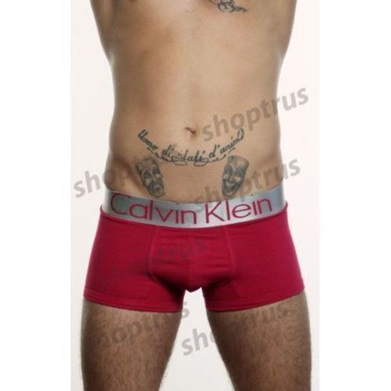 Мужские трусы боксеры бордовые Calvin Klein Steel Red CK01120