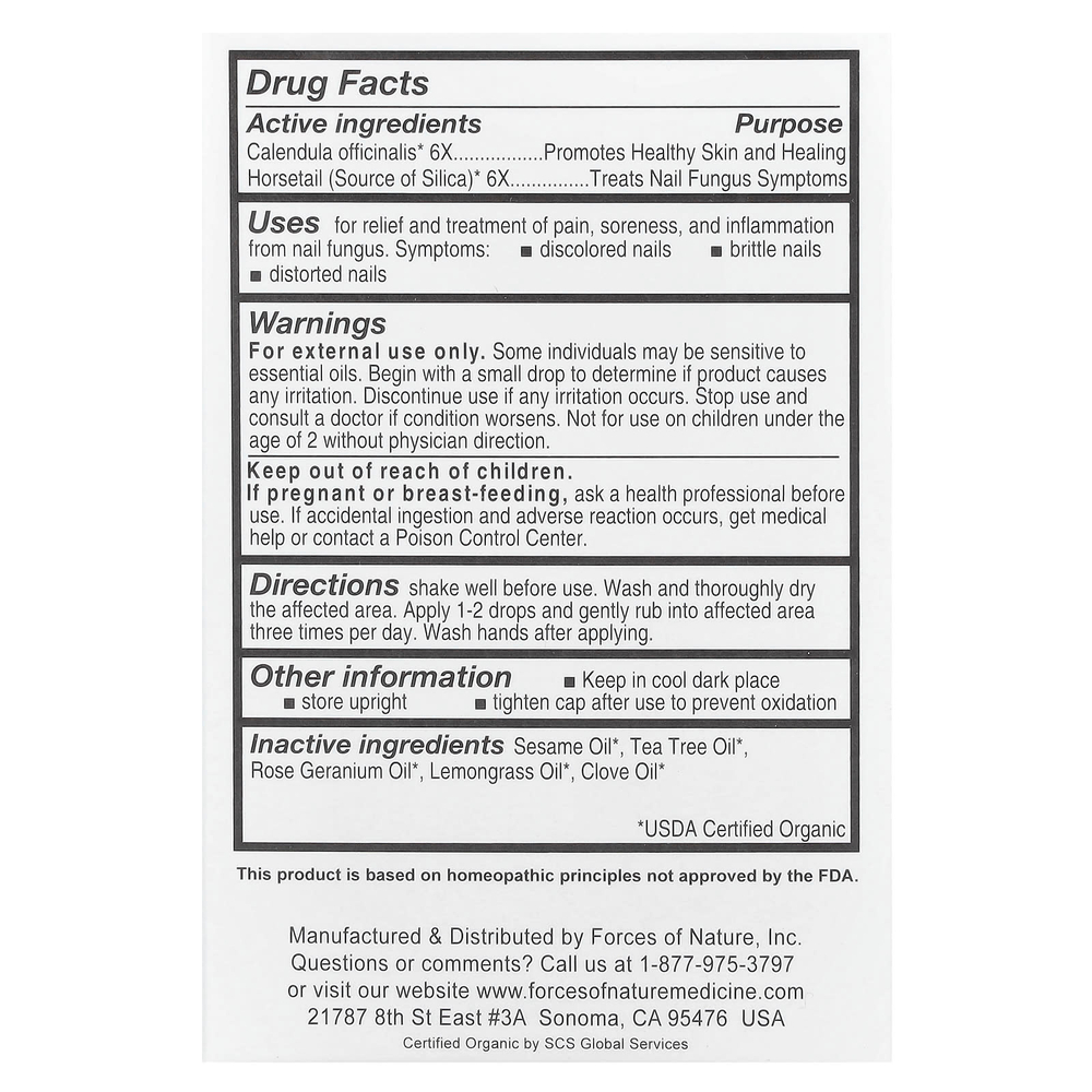 Forces of Nature, грибок ногтей, органическое растительное средство, 5 мл (0,17 жидк. унции)