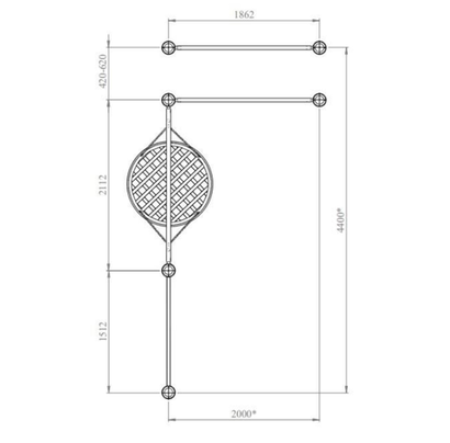 Спортивный комплекс №52, турник, брусья, качели "гнездо", 4400*2000*2700 мм., D=89 мм.