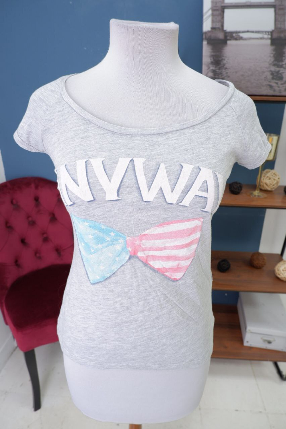 Футболка Bershka с принтом 42 размер