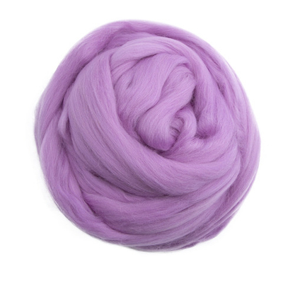 Шерсть для валяния "ТРО", тонкая мериносовая шерсть 100г, св. фиалка