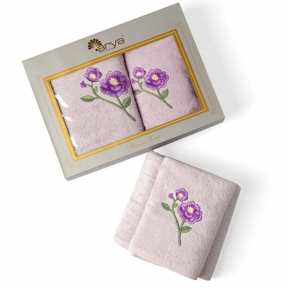 Набор полотенец 2шт 50х90,70х140 Arya home Bade лиловый