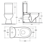 Унитаз-компакт КЕРАМИН Женева Нова Дуал с сиденьем микролифт, белый