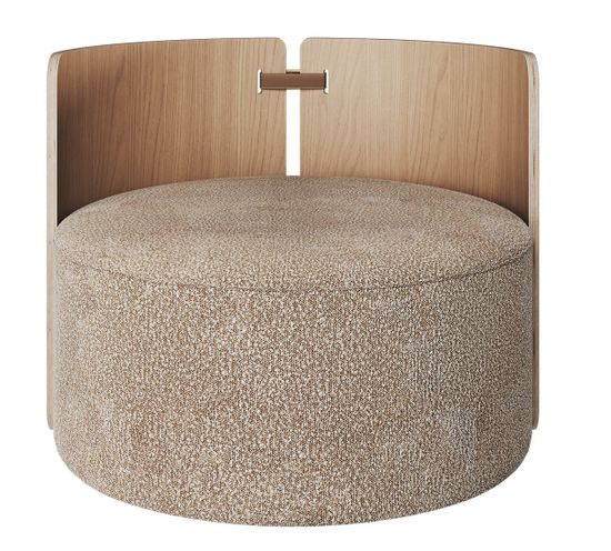 Кресло крутящееся Lagom 800 цвет бежевый букле/натуральный дуб