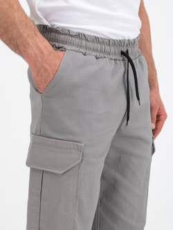 Карго джоггеры прямые. Серые