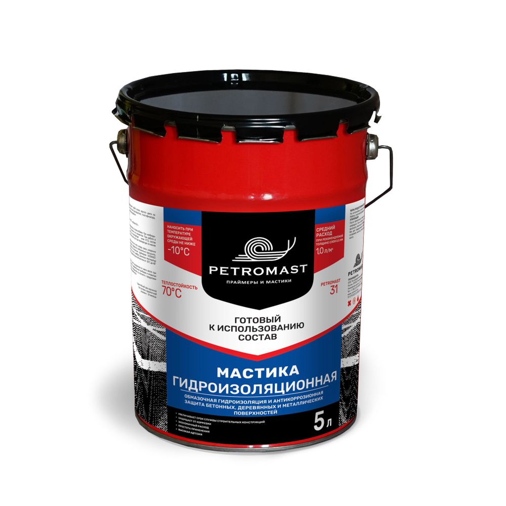 Мастика гидроизоляционная &quot;PETROMAST&quot; 5л