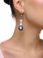 Серьги "Petrol long" Silver