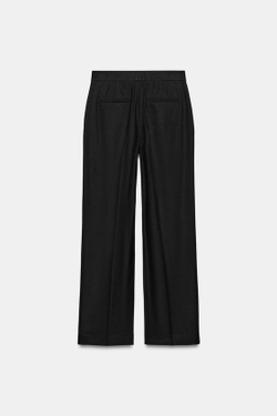 ZARA БРЮКИ ПРЯМОГО КРОЯ, ЧЕРНЫЙ