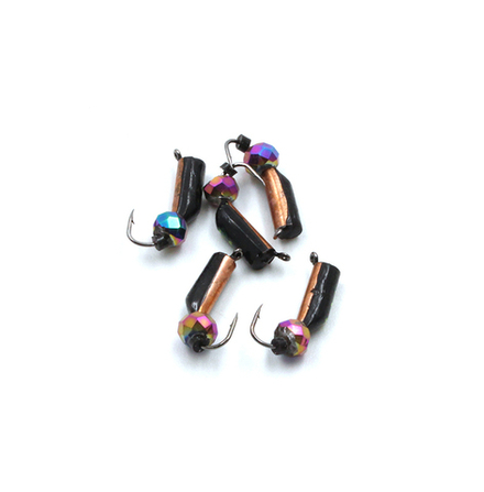 Мормышка вольф. безнасадочная "ЯМАН" Столбик №7, d-2.5 мм, L-9.5 мм, вес 1,05 гр., кристалл хамелеон,  цв. медь,