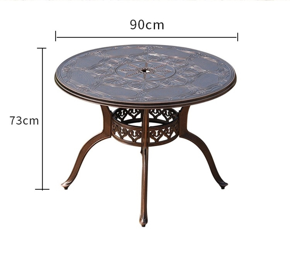 Комплект мебели из литого алюминия стол Палм(100см) + 4 кресла Феникс