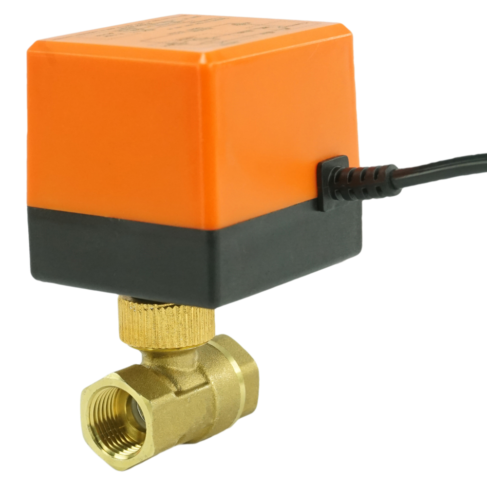 Brass ball valve Threaded NPT/BSP standard port Elephant RP.BRASS.120.MM 232 PSI with electric actuated 24VDC without limit switches