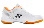 YONEX 65 3 Textile, Synthetic Leather Comfortable Low top Badminton Shoes Unisex White Silver Orange Wide Fit
