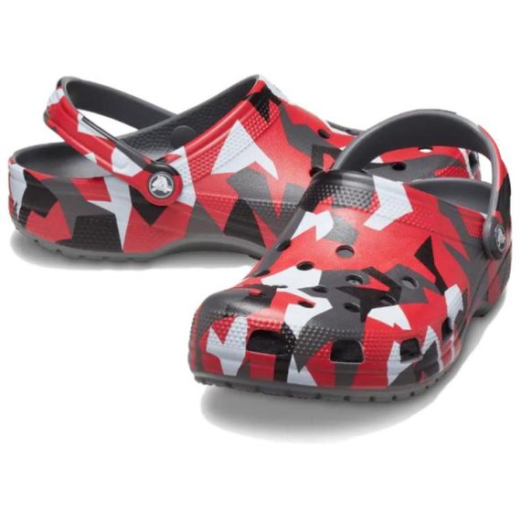 Crocs Classic Geo Camo 'Red Black'