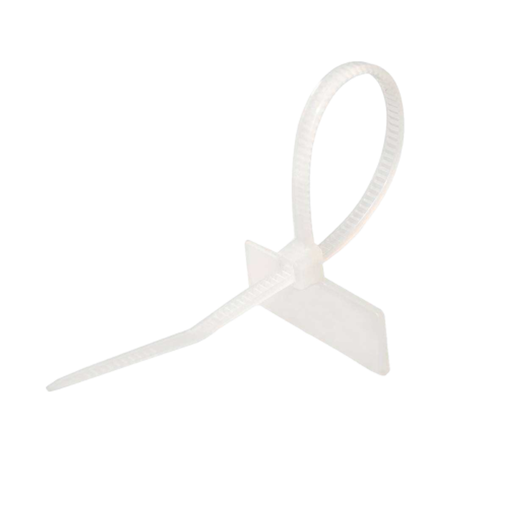 Кабельная стяжка ЭРА NO-225-318 (хомут) нейлоновая 2.5 х 110 мм белая с площадкой для маркировки 21 х 10 мм (50 шт/уп) | Кабельные стяжки (хомуты)