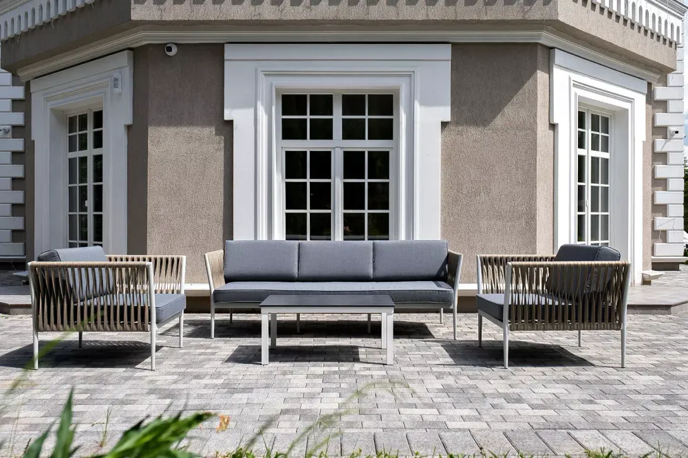 "Касабланка" лаунж-зона плетеная из роупа 5-местная, цвет серый