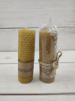 Свеча из вощины с Календулой 13 см