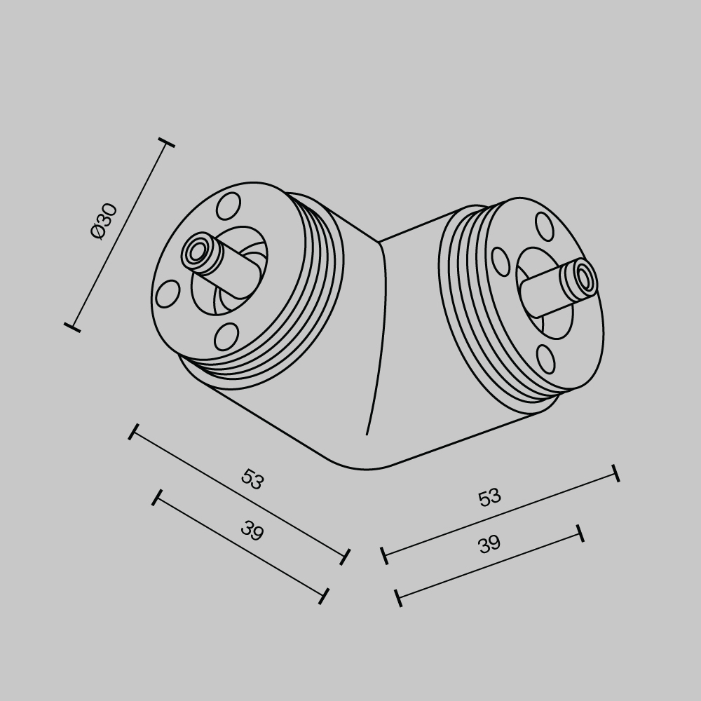 Угловой коннектор для системы без ввода питания Maytoni SHELF CA014CL-B