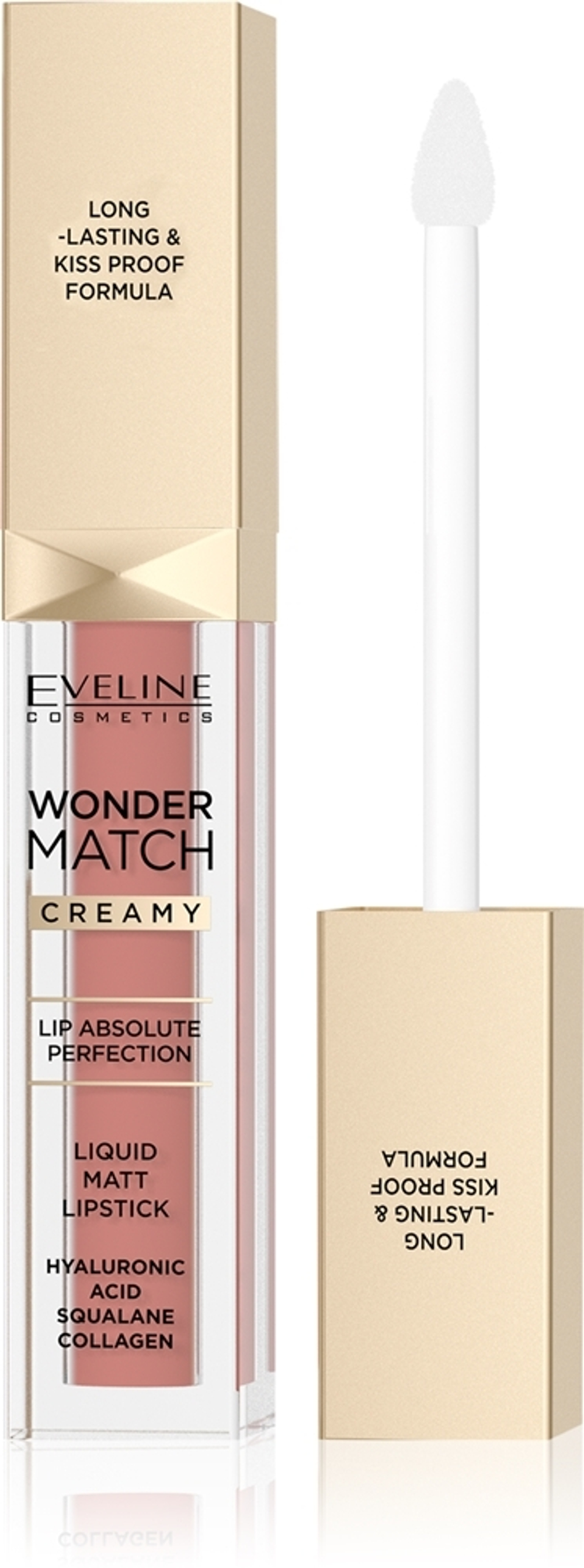 Eveline Cosmetics Wonder Match - Долговечная матовая жидкая помада с гиалуроновой кислотой, 6,8 ml