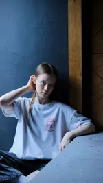 Футболка Hardlunch оверсайз Milk меланж серая