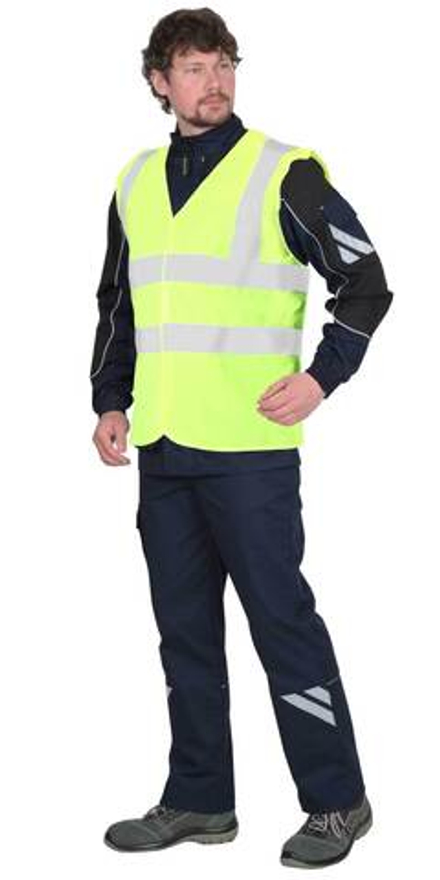 Жилет сигнальный класс 1, 4 СОП лимонный, на липучке