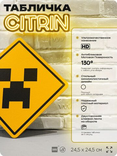 Табличка декоративная "Майнкрафт, Крипер, Minecraft" на дверь и стену, прикольная штука в подарок геймеру, декоративный знак, 24,5х24,5 см, Айдентика Технолоджи