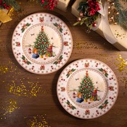 НАБОР ТАРЕЛОК ОБЕДЕННЫХ LEFARD "ЕЛКА" 2 ШТ. 27 СМ (КОР=9НАБ.)